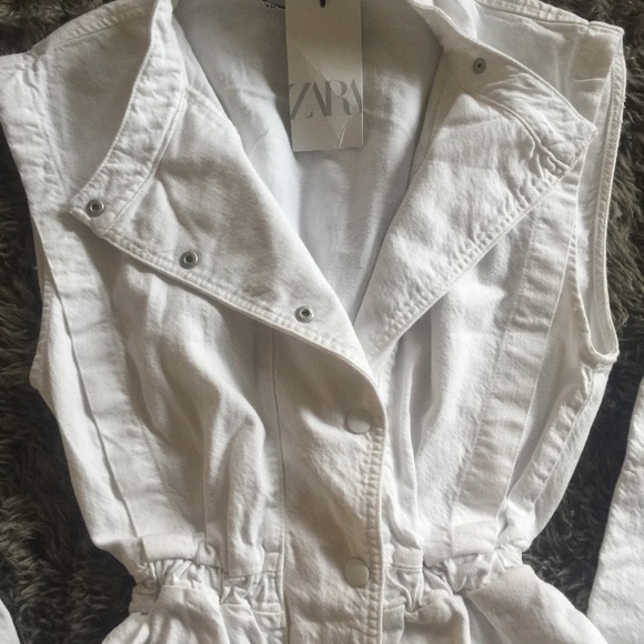 Zara White Sleeveless Jumpsuit - Picture 8 of 8